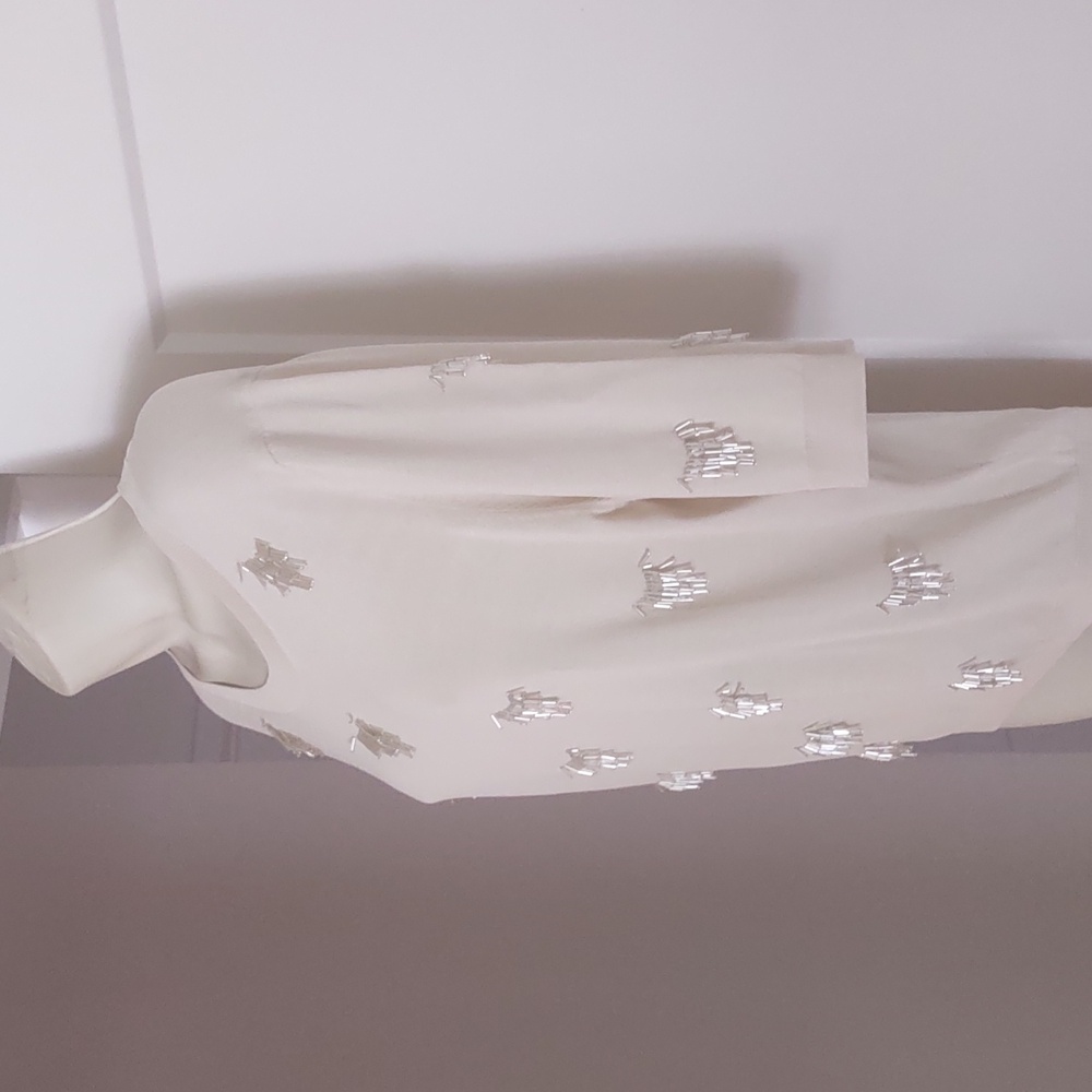 H&M Edition Cream Sweater with Silver Bead Embellishments - MEDIUM - Picture 5 of 7